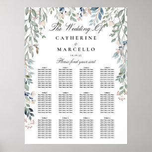 Wildblumen Hochzeit Sitzplan Chart Poster