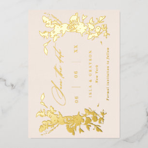 Wildblumen-Hochzeit - Termin vormerken - Rosé & Go Folieneinladung