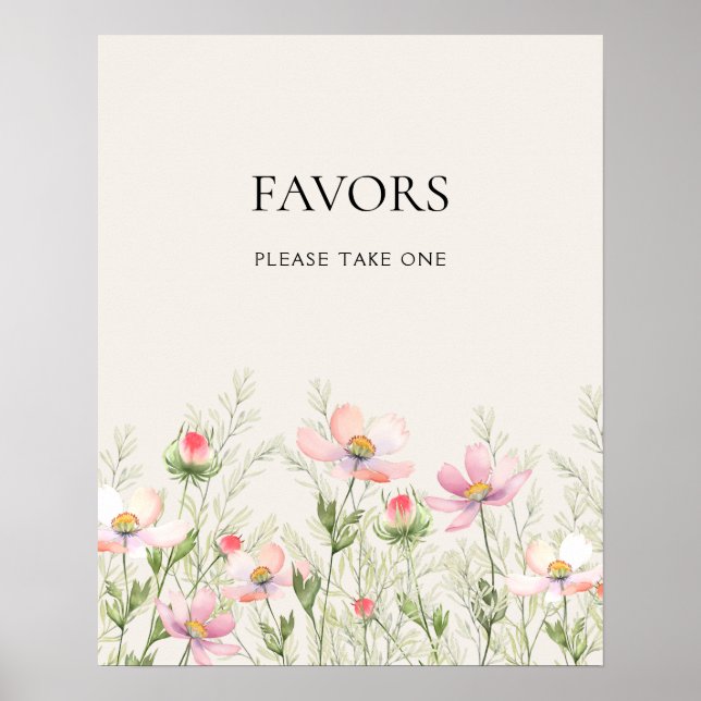 Wildblumen Hochzeitplakat Poster (Vorne)