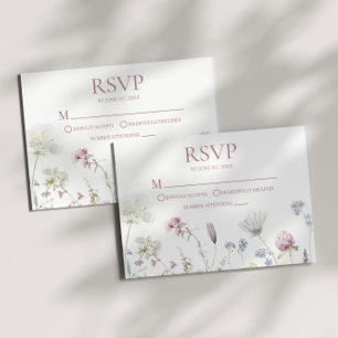 Wildblumen-Hochzeits-RSVP-Karte RSVP Karte