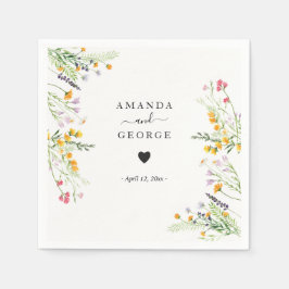 Wildblumen Hochzeitscocktails Serviette