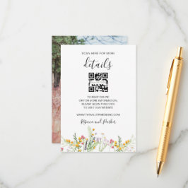 Wildblumen Hochzeitsdetails QR Foto Beilage Karte