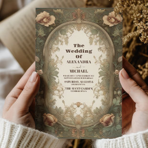 Wildblumen Hochzeitseinladung im Vintage-Stil Einladung
