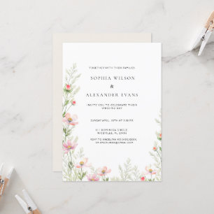 Wildblumen Hochzeitseinladung in einem sanften rom Einladung
