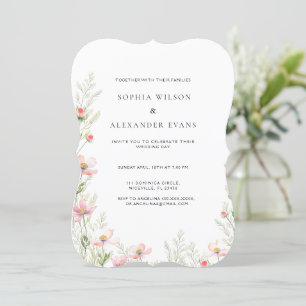Wildblumen Hochzeitseinladung in einem sanften rom Einladung