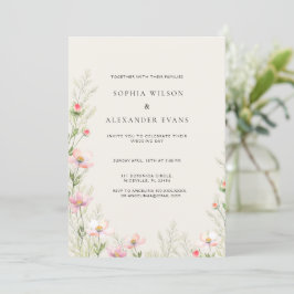 Wildblumen Hochzeitseinladung in einem sanften rom Einladung