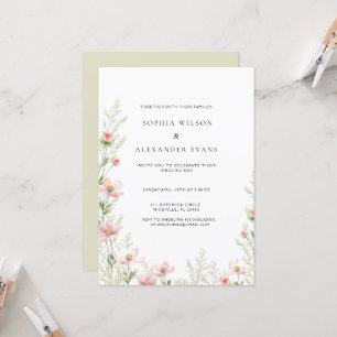 Wildblumen Hochzeitseinladung in einem sanften rom Einladung