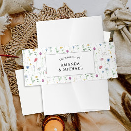 Wildblumen Hochzeitsfeiern Bauchband Einladungsbanderole