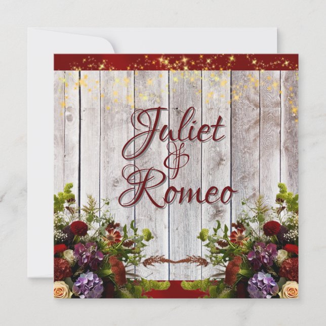 Wildblumen, Hochzeitsfeiern, Hochzeitsfeiern und H Einladung (Vorderseite)