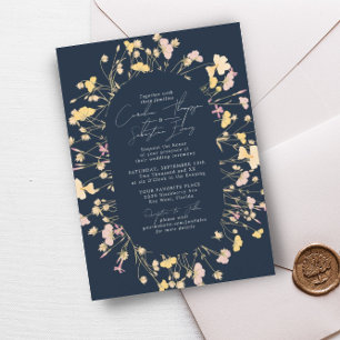 Wildblumen Hochzeitsnadel Einladung