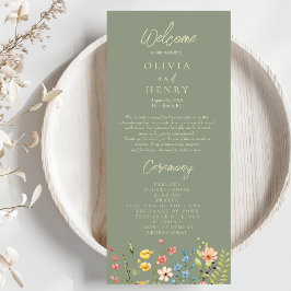 Wildblumen-Hochzeitsprogramm