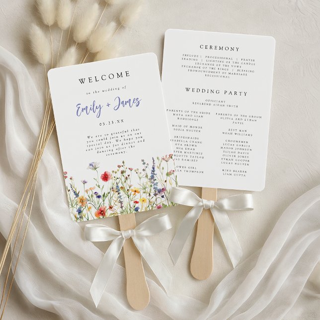 Wildblumen-Hochzeitsprogramm Fächer (Von Creator hochgeladen)