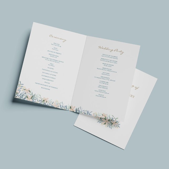 Wildblumen-Hochzeitsprogramm-Vorlage editierbar (Von Creator hochgeladen)