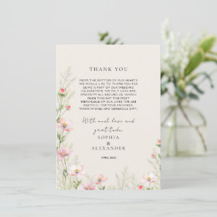 Wildblumen Hochzeitstag Dankeschön-Karte Dankeskarte