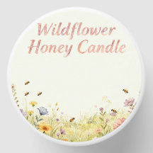 Wildblumen-Honigkerzenetikett – Soft Meadow Design