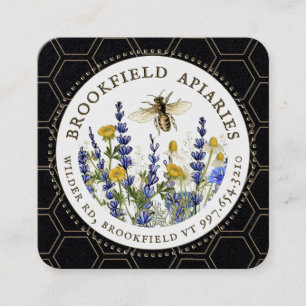 Wildblumen-Honigwabe & Bienenimkerei Kraft Honig Quadratische Visitenkarte