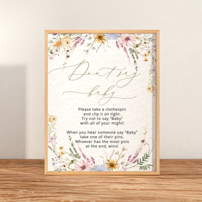 Wildblumen im Aquarellgarten sagen kein Baby Poster (Von Creator hochgeladen)