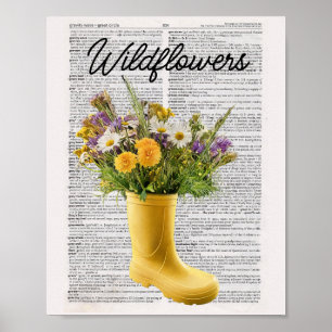 Wildblumen im Boot-Art-Druck Poster