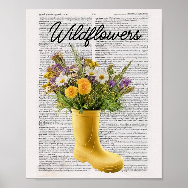 Wildblumen im Boot-Art-Druck Poster (Vorne)