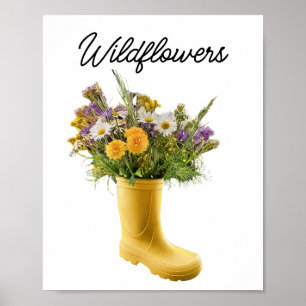 Wildblumen im Boot-Art-Druck Poster