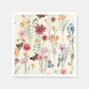 Wildblumen im Frühjahr Sommerwiese Serviette