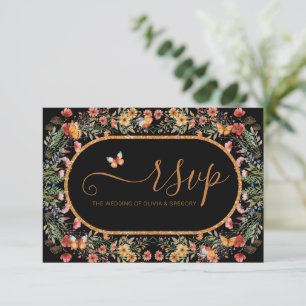 Wildblumen im Frühling Wasserfarben Hochzeitsessen RSVP Karte
