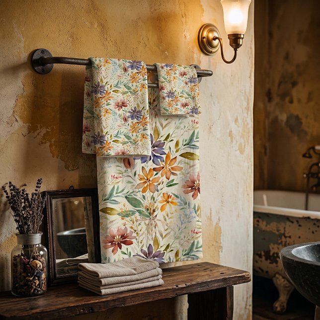 Wildblumen im Herbst Badhandtuch Set (Von Creator hochgeladen)