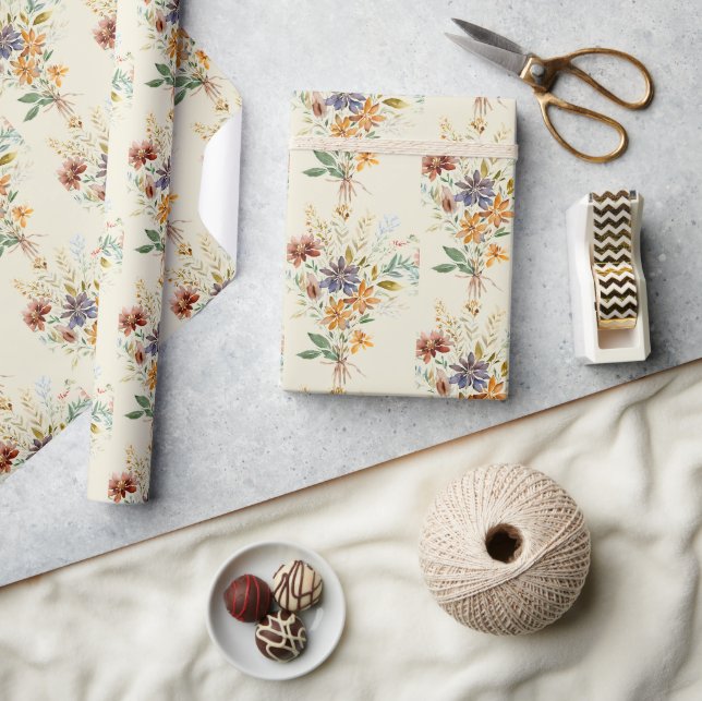 Wildblumen im Herbst Geschenkpapier (Kunsthandwerk)