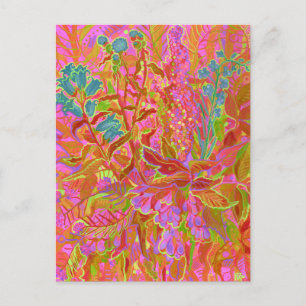 Wildblumen im Norden Farbenfrohe Sommerblumen Kuns Postkarte