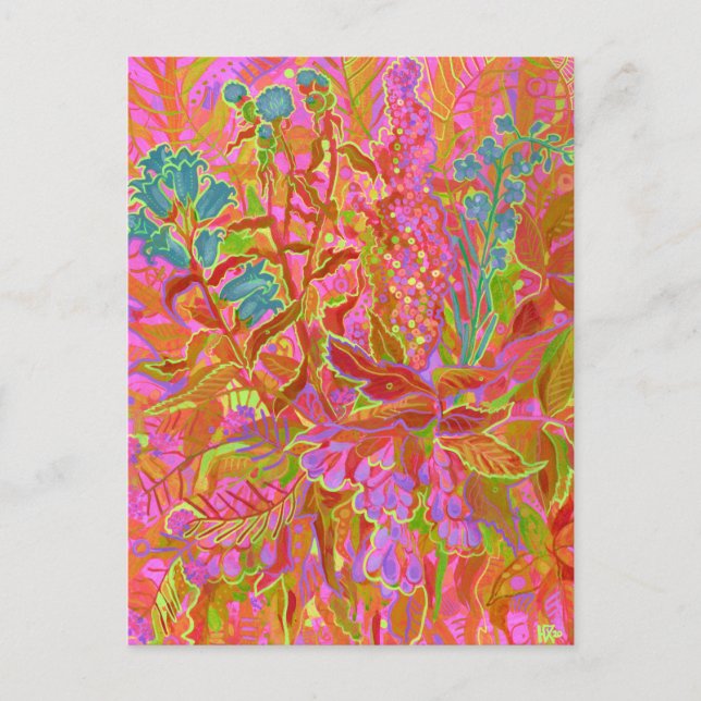 Wildblumen im Norden Farbenfrohe Sommerblumen Kuns Postkarte (Vorderseite)