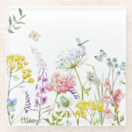 Wildblumen im Sommer Wiesen Glasuntersetzer