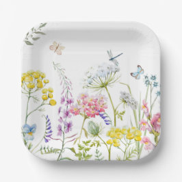 Wildblumen im Sommer Wiesen Pappteller