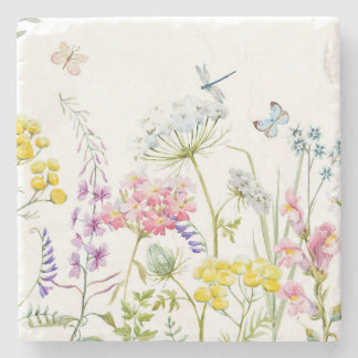 Wildblumen im Sommer Wiesen Steinuntersetzer