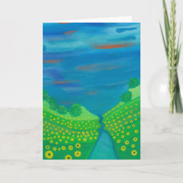 Wildblumen im Tal Aquarellgrüße Karte