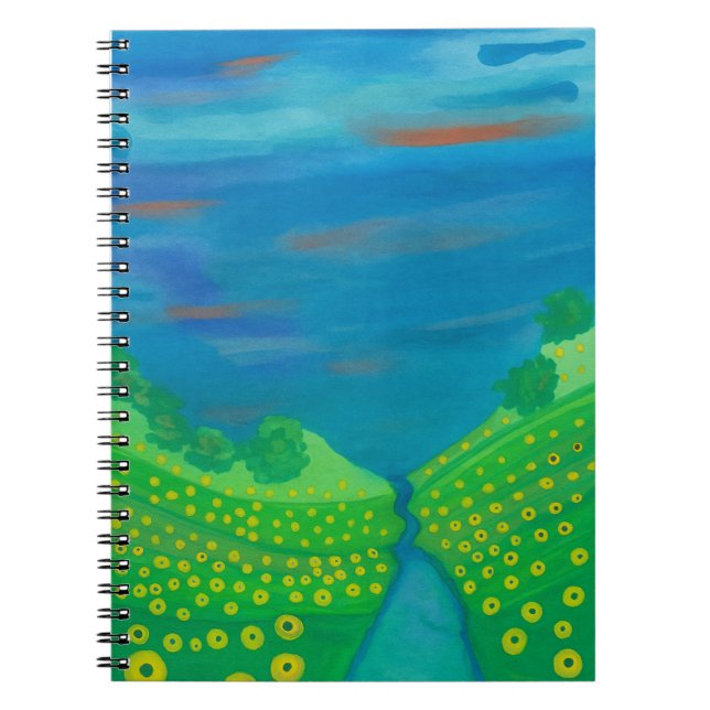 Wildblumen im Tal Wasserfarbe Notizblock (Vorderseite)