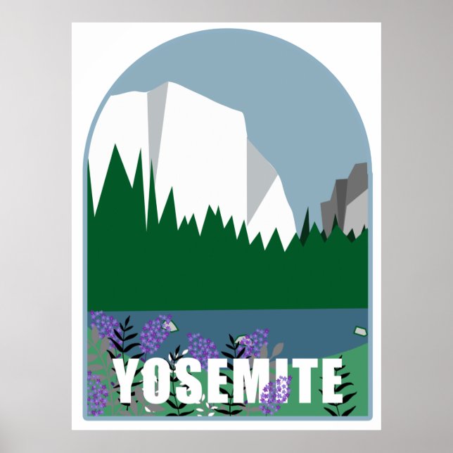 Wildblumen im Yosemite Nationalpark Illustration Poster (Vorne)