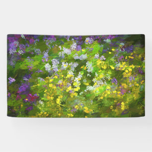 Wildblumen Impasto Malerei - Originale Blume Kunst Banner