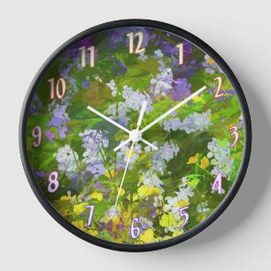 Wildblumen-Impasto-Malerei - Originale Blumenkunst Uhr