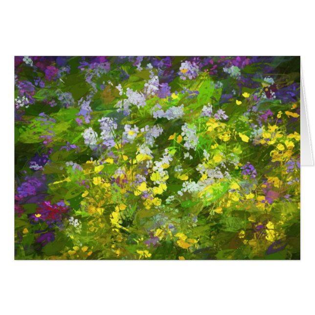 Wildblumen Impasto Malerei - Originelle Blume Kuns (Vorderseite (Horizontal))