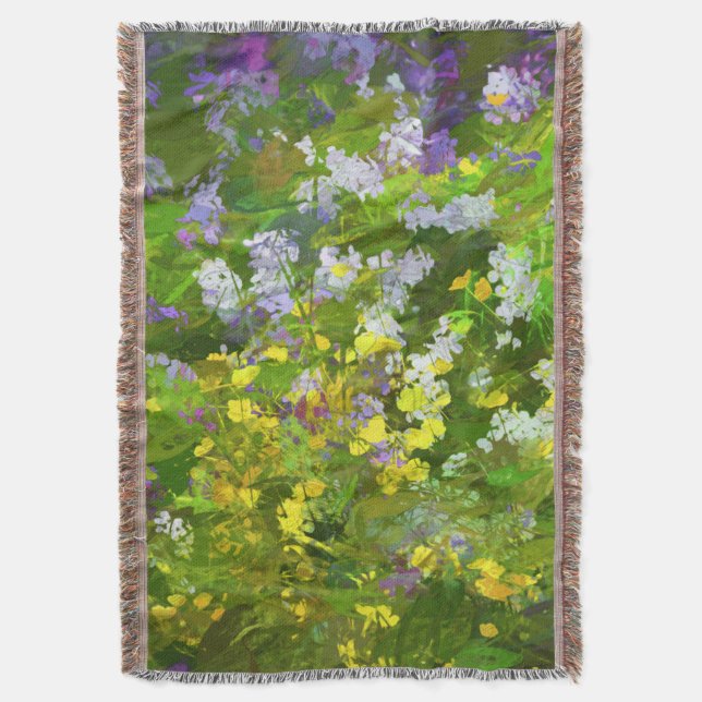 Wildblumen Impasto Malerei - Originelle Blume Kuns Decke (Vorderseite Vertikal)
