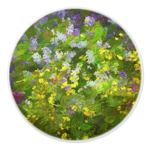 Wildblumen Impasto Malerei - Originelle Blume Kuns Keramikknauf