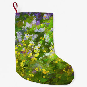 Wildblumen Impasto Malerei - Originelle Blume Kuns Kleiner Weihnachtsstrumpf