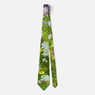 Wildblumen Impasto Malerei - Originelle Blume Kuns Krawatte