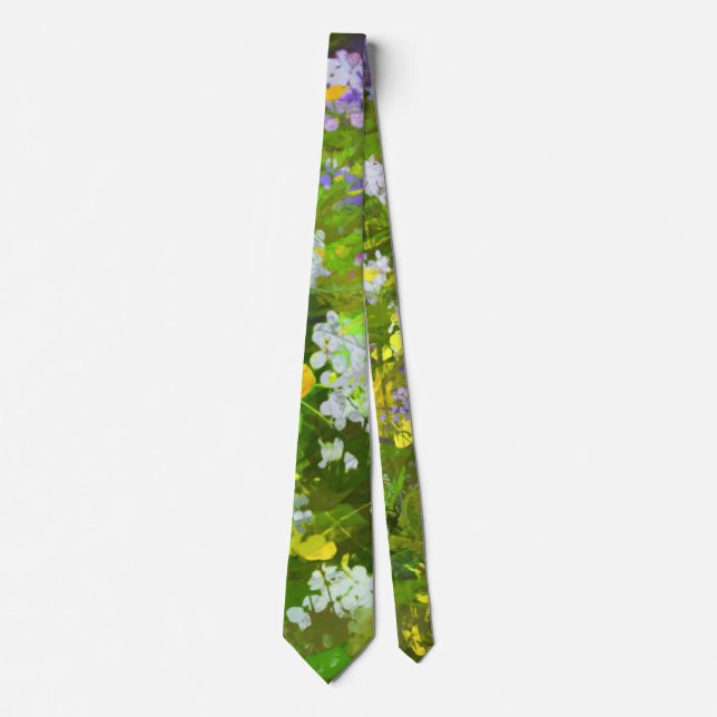 Wildblumen Impasto Malerei - Originelle Blume Kuns Krawatte (Vorderseite)