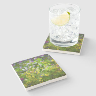 Wildblumen Impasto Malerei - Originelle Blume Kuns Steinuntersetzer
