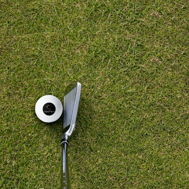 Wildblumen in Aquarellfarben, Monogramm, S, schwar Golfball (Von Creator hochgeladen)