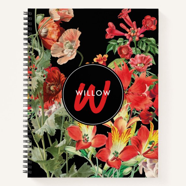 Wildblumen in Aquarellfarben Notizbuch (Vorderseite)