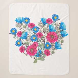 Wildblumen in Aquarellfarben Sherpadecke