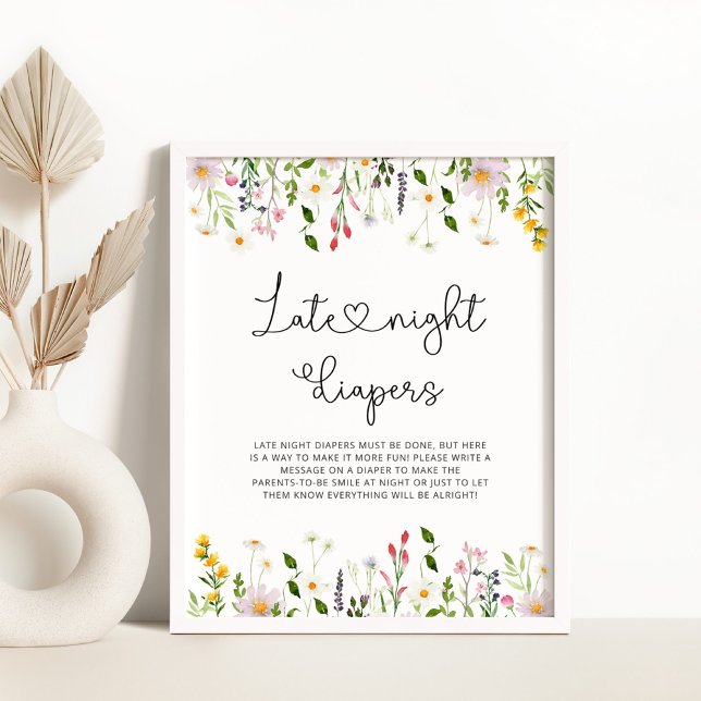 Wildblumen in Aquarellfarben Spätes Nachttauchspie Poster (Von Creator hochgeladen)