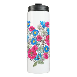 Wildblumen in Aquarellfarben Thermosbecher